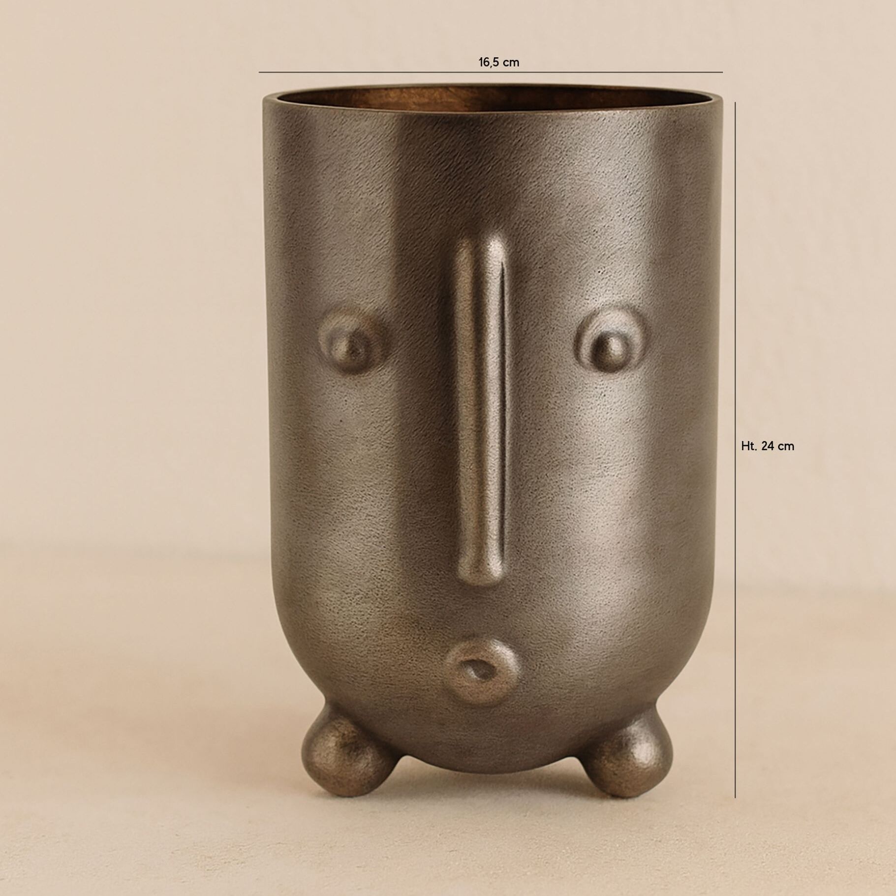 Vase en forme de visage en verre soufflé h24cm OLAV