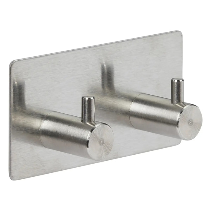 Patère adhésive "Stiky" 2 têtes 9x2,8cm