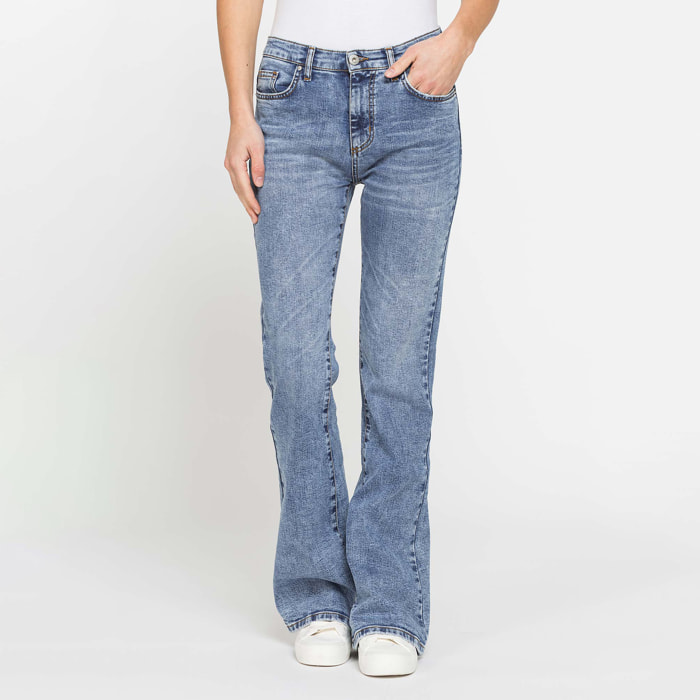 JEANS FLARE IN DENIM STRETCH