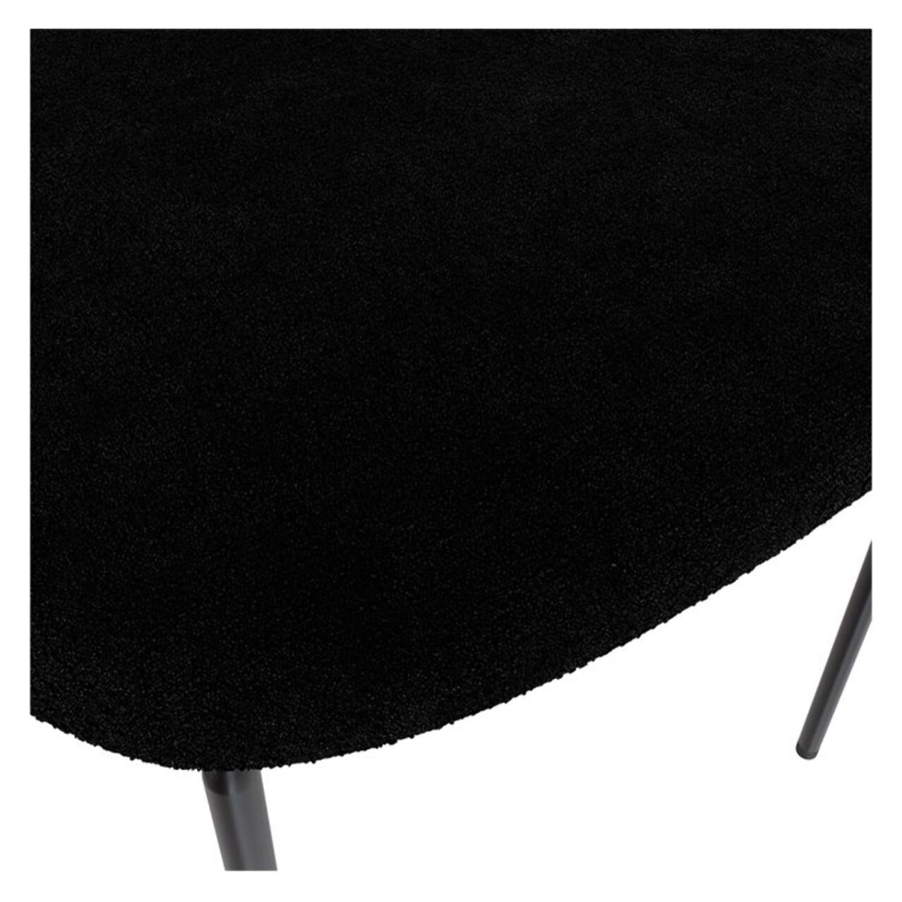 Lot de 2 chaises en tissu bouclette noir - Karl