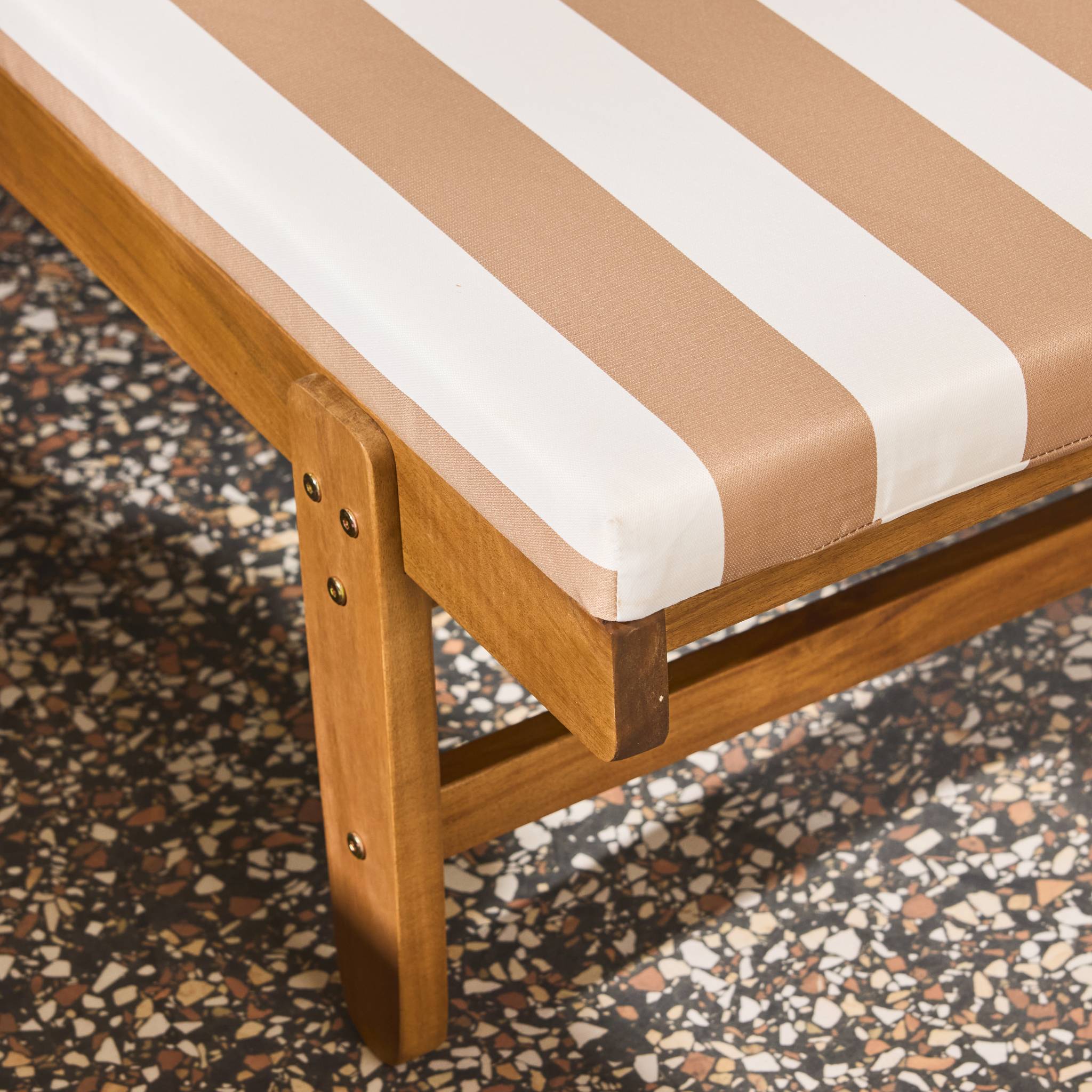 Bain de soleil bois d'acacia multi positions avec roulettes (lot de 2) AREQUIPA