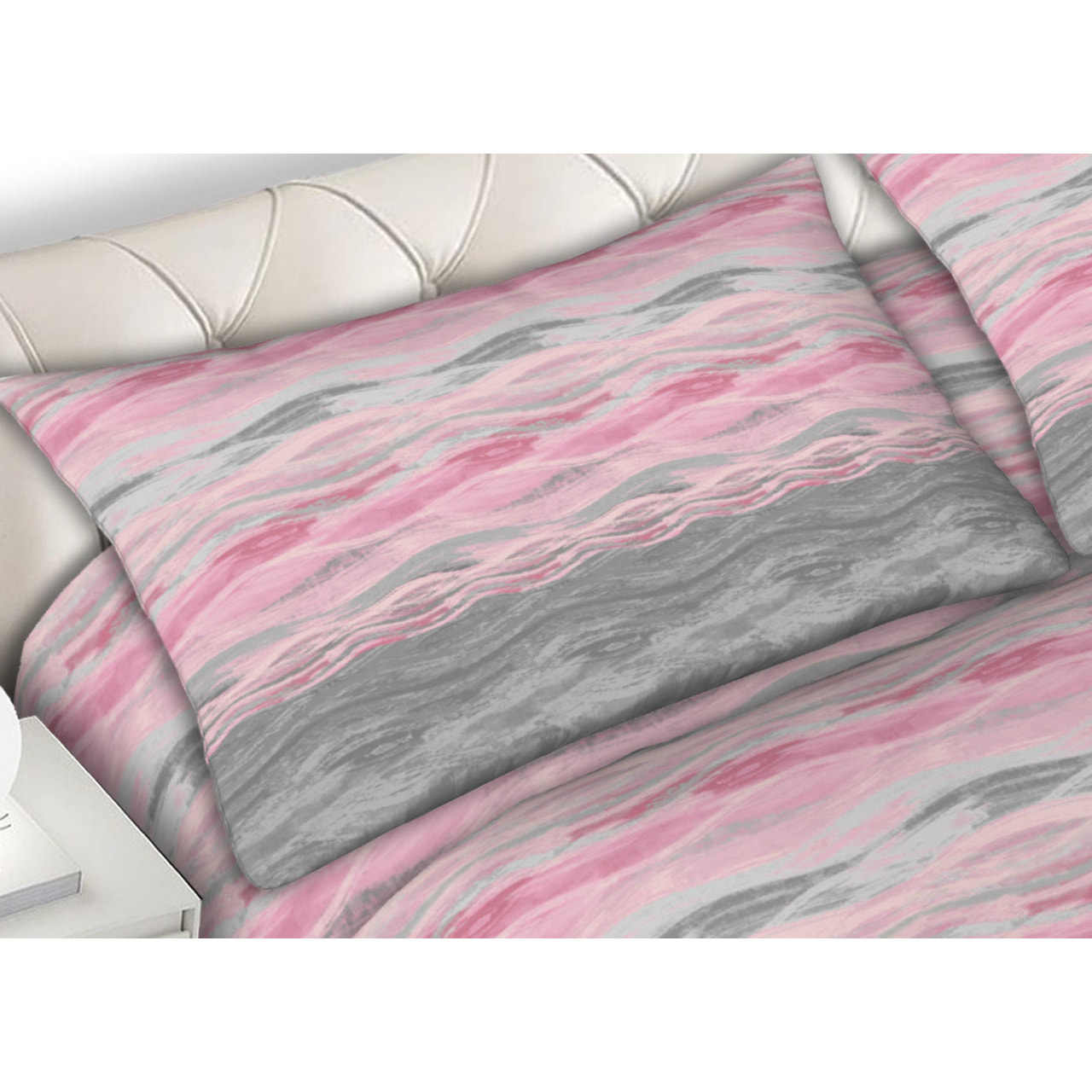 Completo Lenzuola 100% Cotone Disegno Pretty Rosa CN