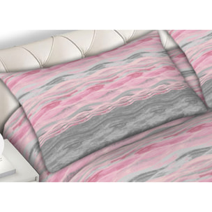 Completo Lenzuola 100% Cotone Disegno Pretty Rosa CN