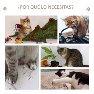 árbol Rascador para Gatos de Madera 71,5x49,5x120 cm con Cueva y Postes de Sisal