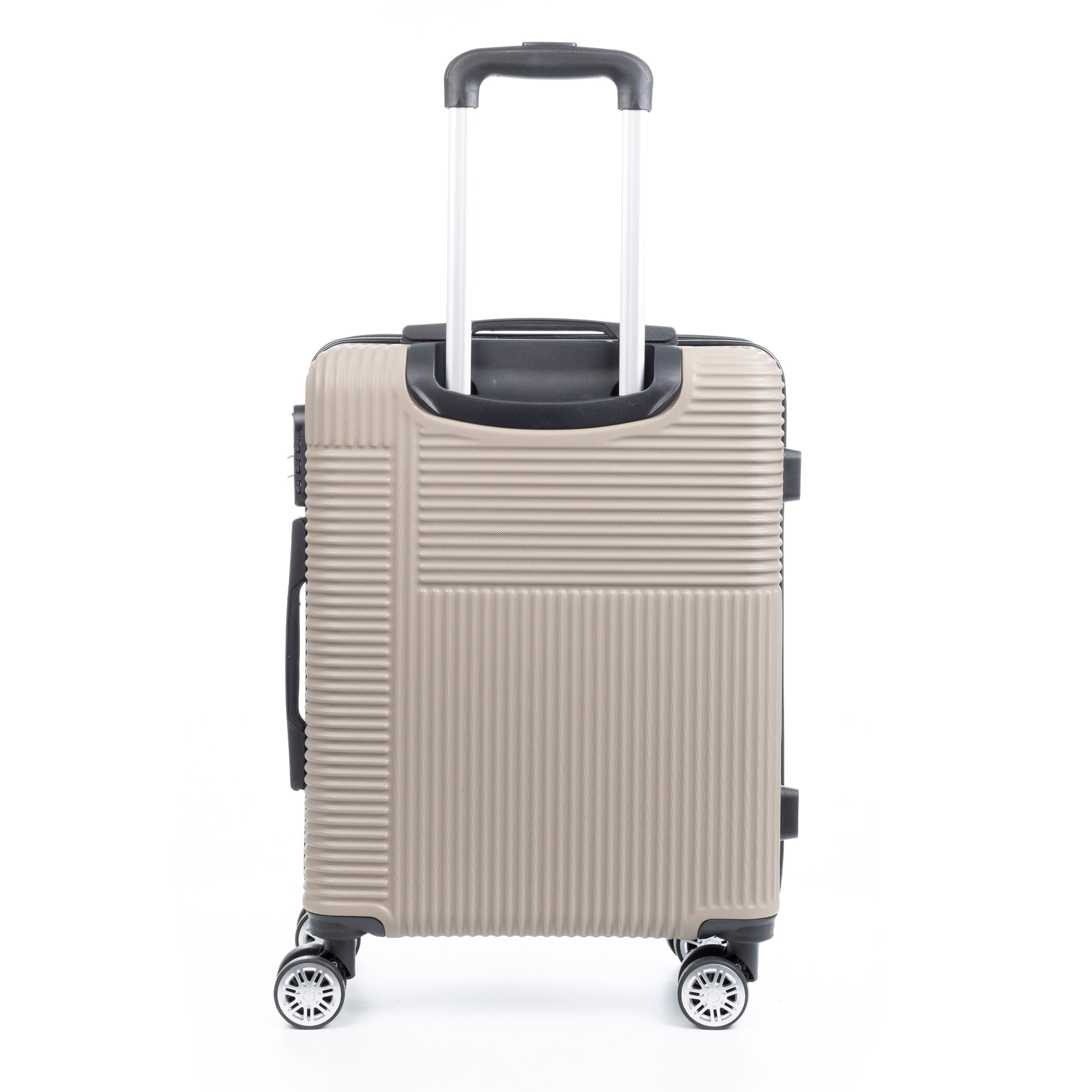 Juego de 3 maletas trolley rígidas ultraligeras, de ABS de alta resistencia. Cerradura numérica, 4 ruedas giratorias 360°.