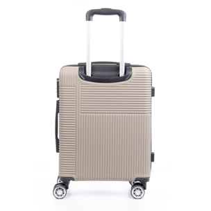 Juego de 3 maletas trolley rígidas ultraligeras, de ABS de alta resistencia. Cerradura numérica, 4 ruedas giratorias 360°.