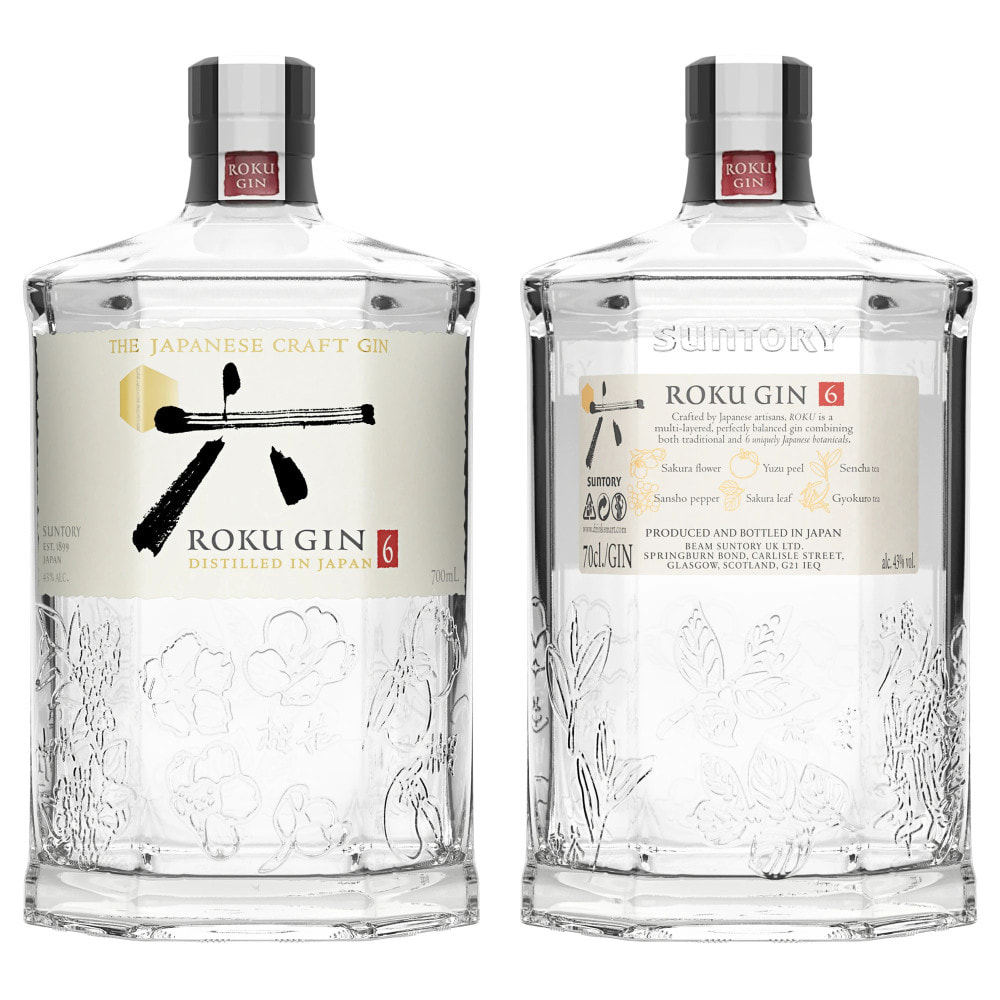 Roku Gin Craft Japonais - Gin aux 6 Botaniques Japonaises| 43% vol | 70cl