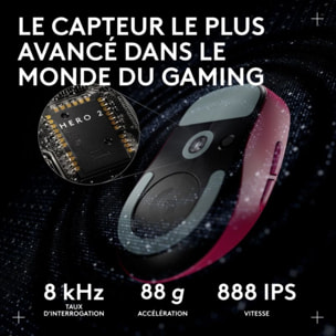 Souris Gamer Sans Fil LOGITECH Pro X superlight 2 compact Magenta