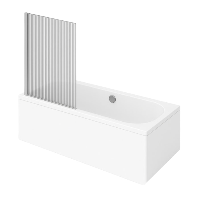 Baignoire droite Oberon quaryl 190 x 90 cm  + Pare bain gauche AURYS Raywall chromé