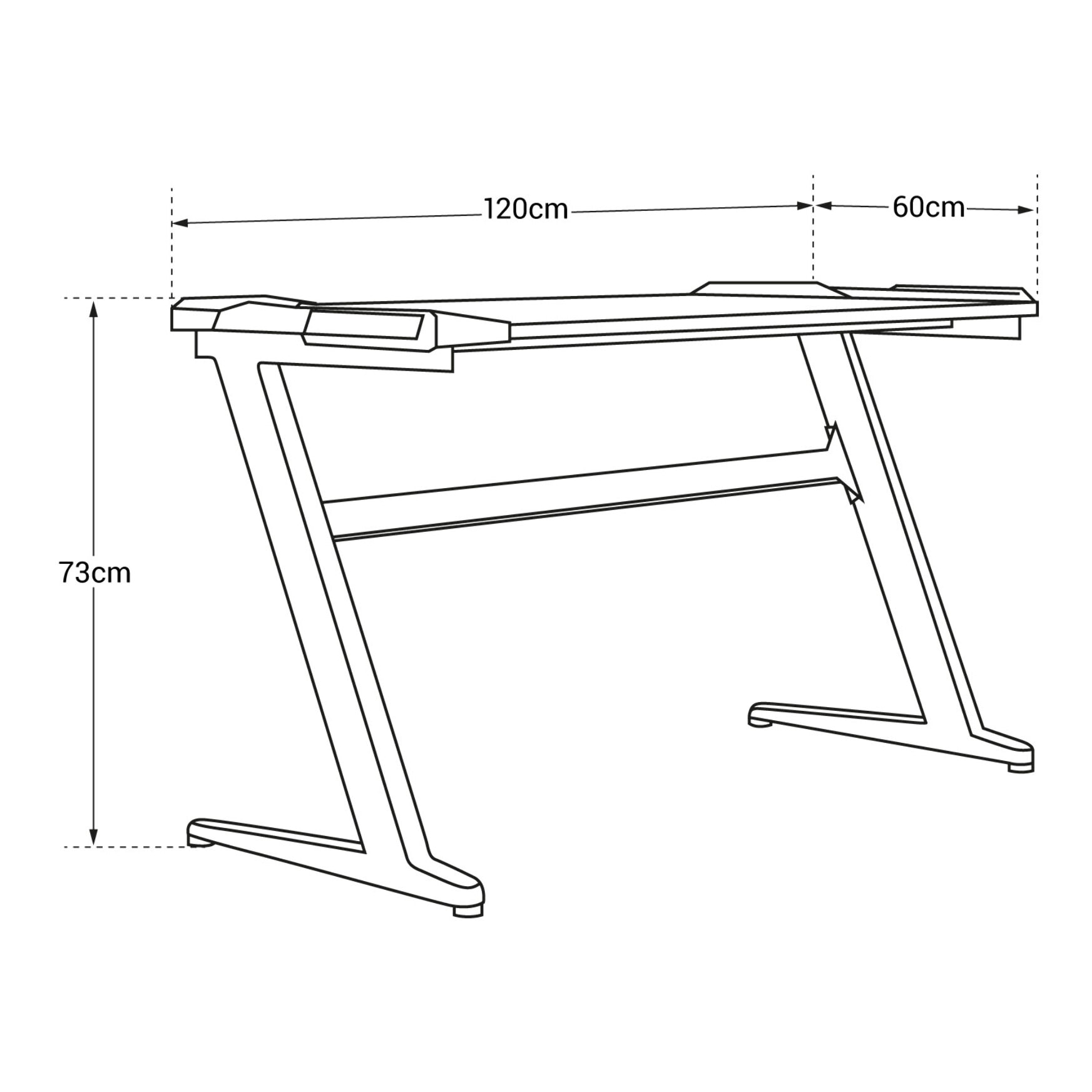 Bureau gamer à LED LARA