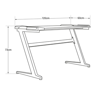 Bureau gamer à LED LARA