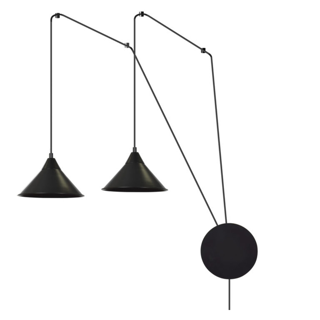 Lampada a sospensione ABRAMO in acciaio nero