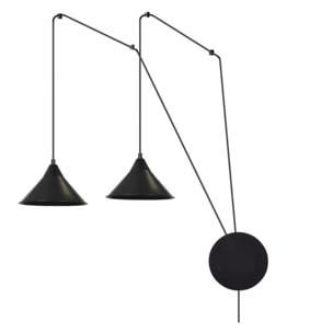 Lampada a sospensione ABRAMO in acciaio nero