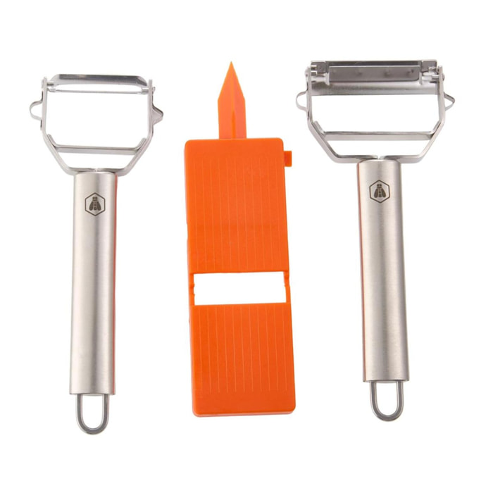 Un épluche légumes original + un éplucheur julienne + mini râpe- 3 pièces