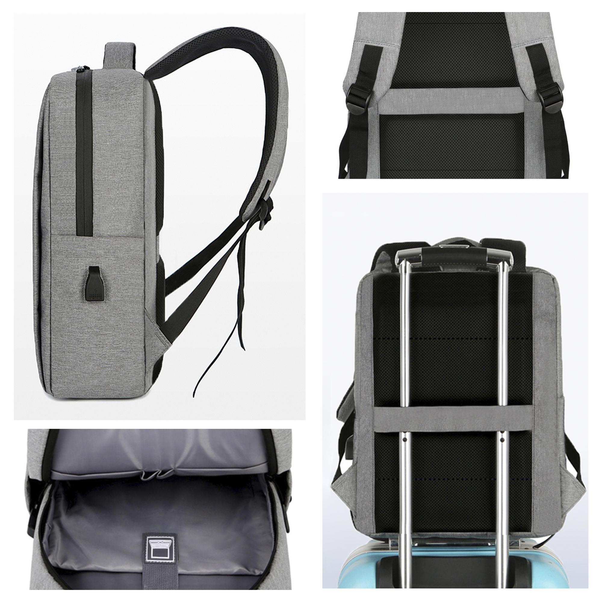 DAM Mochila para Laptop con interfaz de carga USB. 29x12x41 Cm. Color: Gris