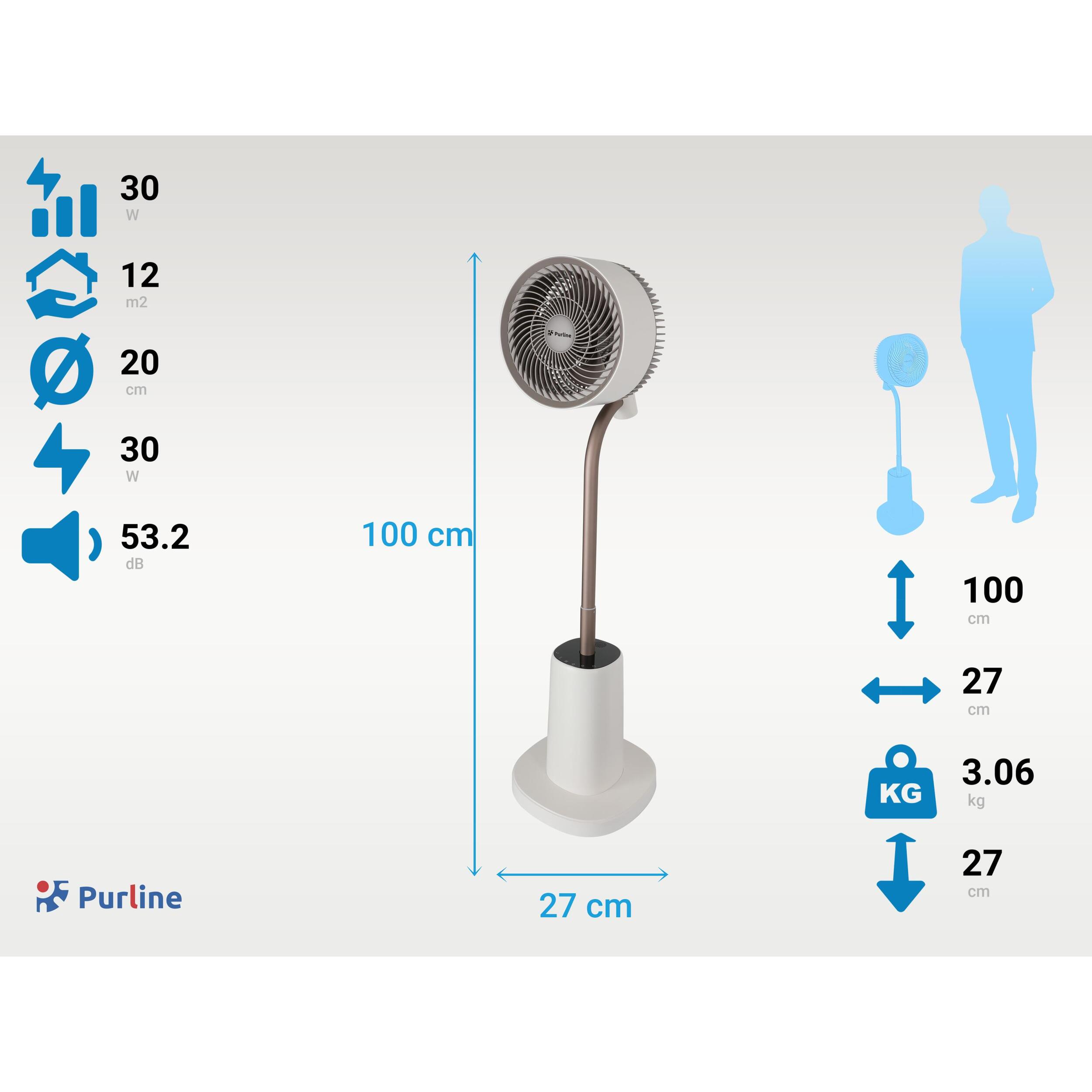 Ventilateur de sol DC avec lumière ambiante