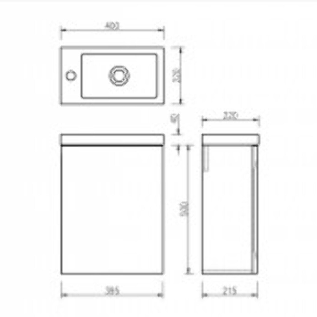 Meuble lave main 40 cm vert mat Aquarino