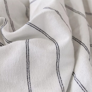 Serviette pur coton lavé motif jacquard blanc noir Rimini nero