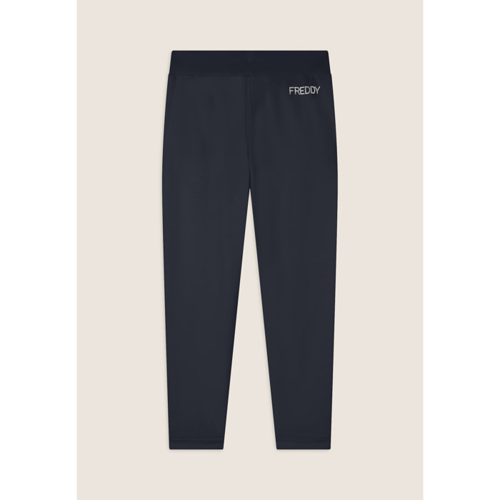 Pantaloni 7/8 con Risvolto e Strass