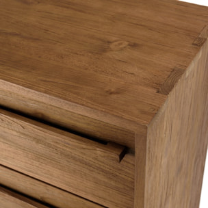 SIXTINE - Commode 3 tiroirs en bois de teck recyclé pieds en métal noir