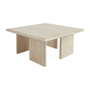 Table basse carré effet travertin 80 x 80cm