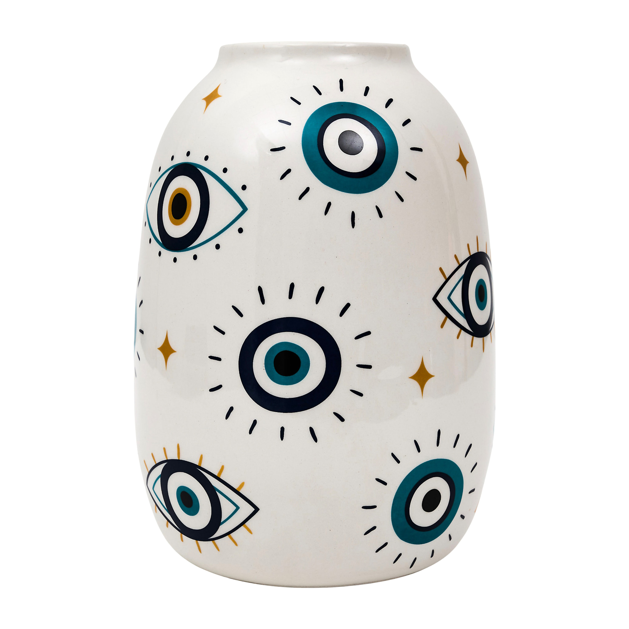 Vase - HOME DECO FACTORY - Louxor - Décoratif - Graphique - Bleu et Blanc