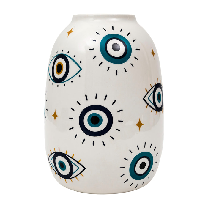 Vase - HOME DECO FACTORY - Louxor - Décoratif - Graphique - Bleu et Blanc