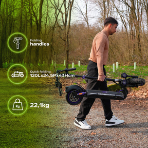 Trottinette Électrique Adulte UrbanGlide  ECROSS –  Moteur 1300W -  Autonomie Jusqu'a 60 km - Pneu Tubeless 10" - Batterie 54V/13Ah - Poids 23Kg