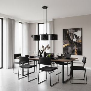 Lampada a sospensione LUX in acciaio nero opaco
