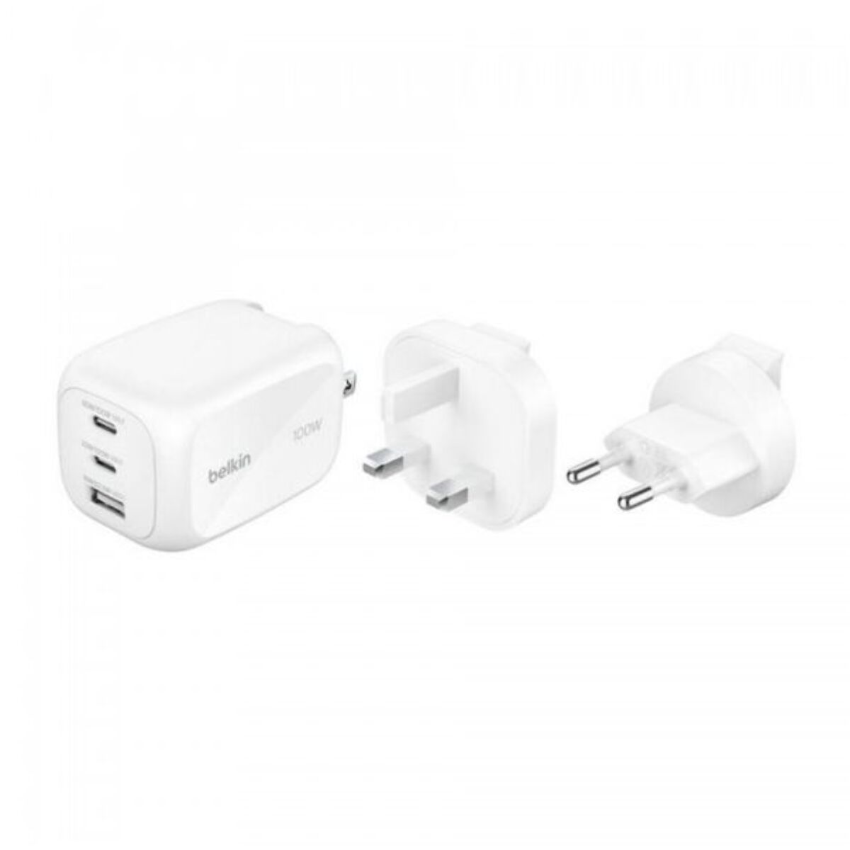 Chargeur BELKIN 100W 3 ports blanc GaN