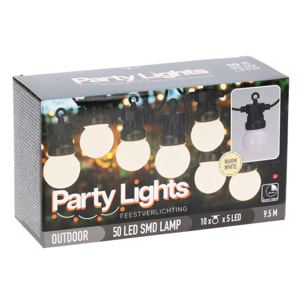 Guirnalda de luces led blancas cálidas para interiores - diseño moderno y elegante, cable de 5m con temporizador incluido