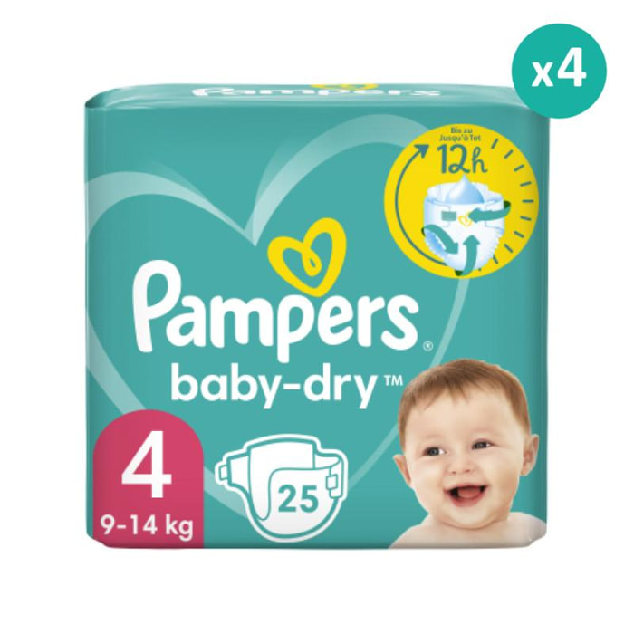 4x25 Couches Baby-Dry Taille 4, Pampers