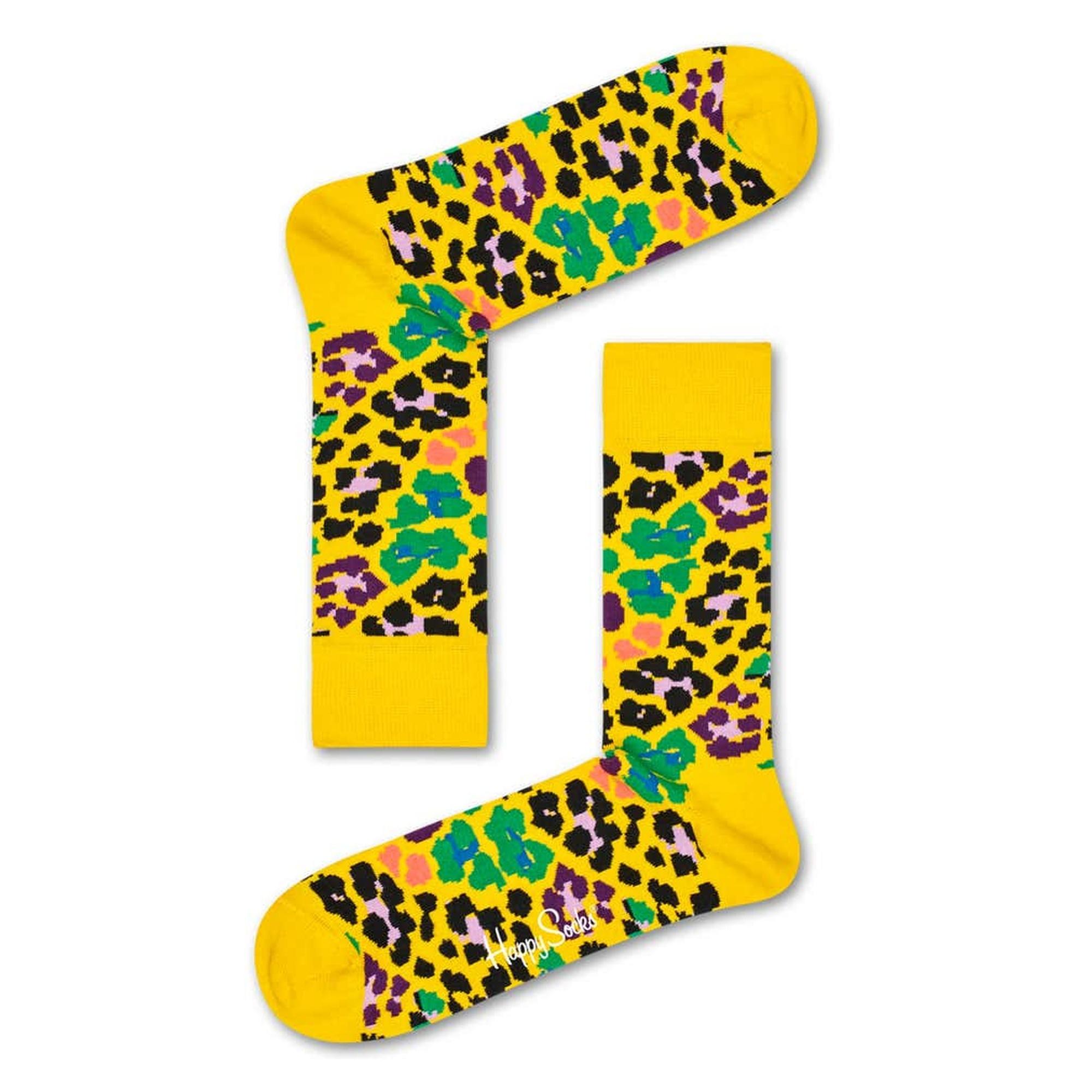 Calcetines multi leopard _x000D_
diseño leopardo amarillo