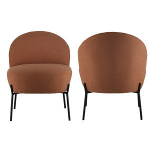 Fauteuil en tissu boucle rouille HELMI