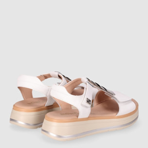 Sandalias de Piel - Blanco - Tacón: 5 cm