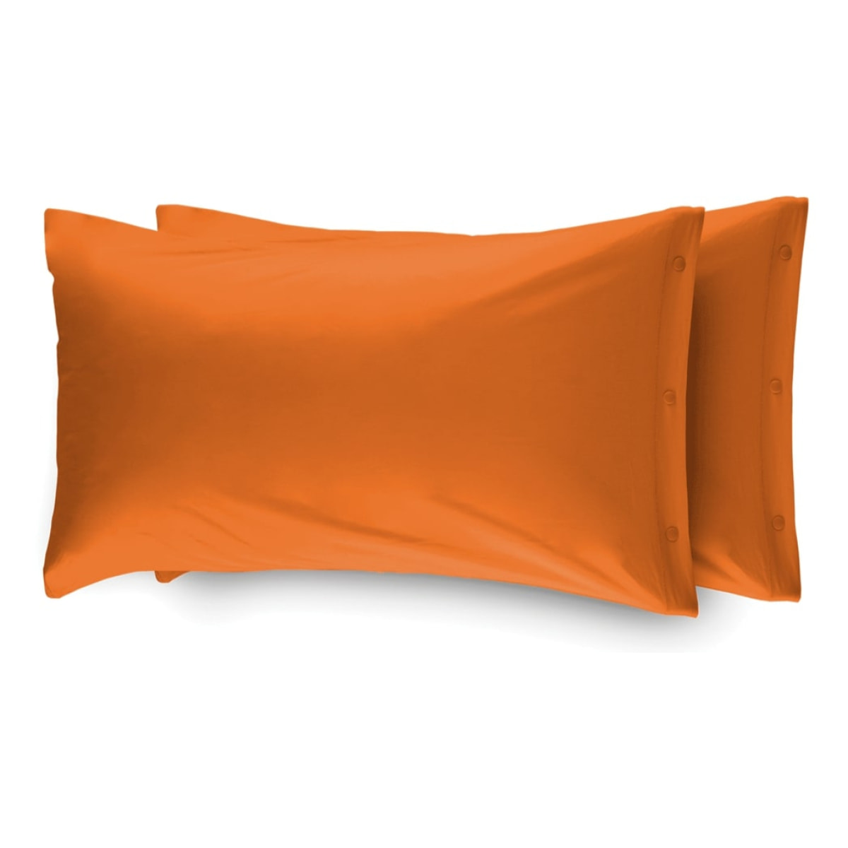 Coppia Federe Letto 100% Cotone Tinta Unita Arancio