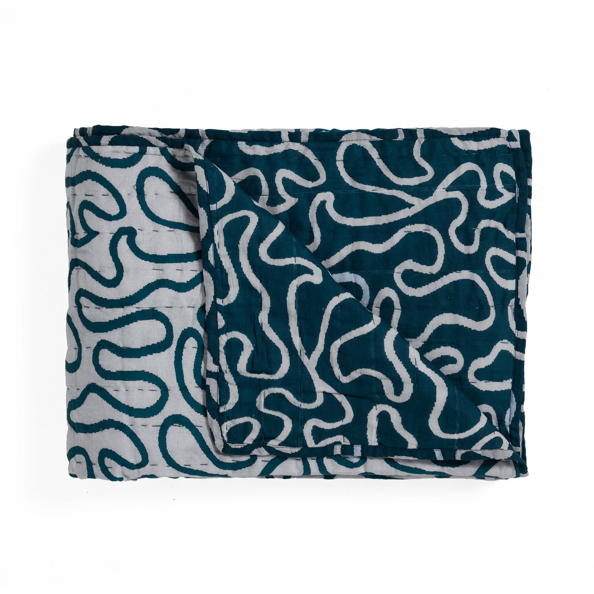 Tomasucci TANGLE 3 plaid en coton Bleu