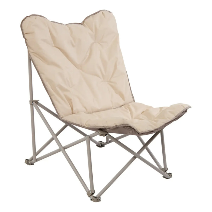 Fauteuil camping pliable beige