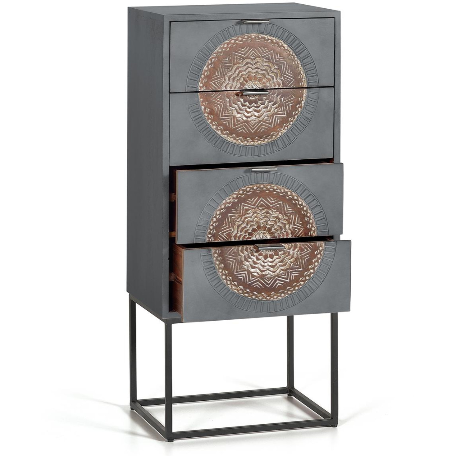 Sinfonier de Madera de Mango 45 Cm Estilo Étnico Contemporáneo Industrial
