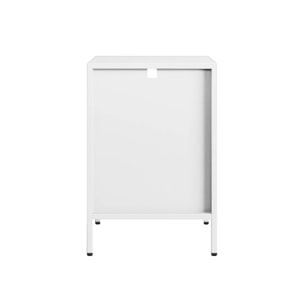 Table de chevet. table d'appoint en acier blanc
