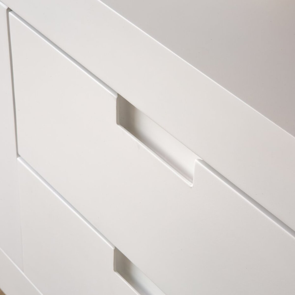 Meuble tv Sisal -bois massif et panneau de mdf-couleur laqué blanc mat 160 x 57 x 40 cm