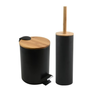 Set Poubelle à  pédale 3L & Brosse Wc ADONIS Noir Spirella