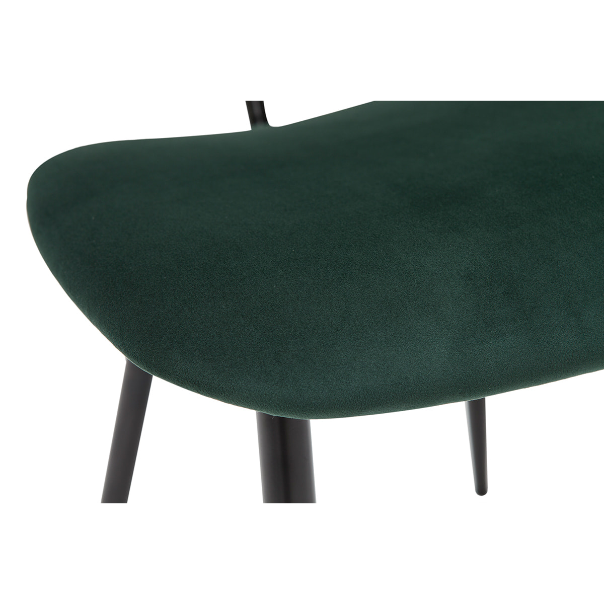 Chaises en tissu velours vert et métal noir (lot de 2) TOBIAS