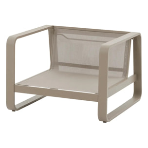 Fauteuil de salon de jardin "Domilly" café aluminium et oléfine