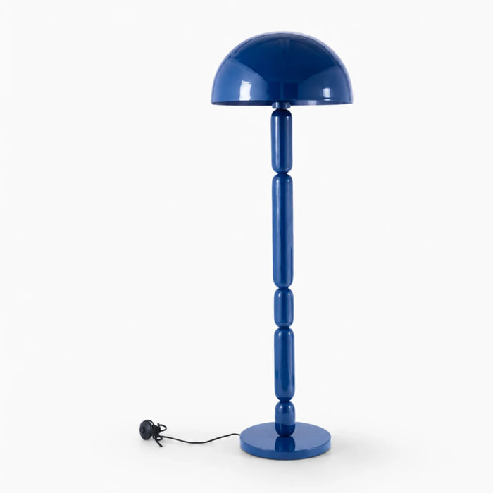 Lampadaire en bois et métal bleu foncé - Romy
