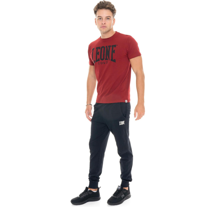 T-shirt in cotone elasticizzato a manica corta con logo grande Leone 1947 Basic