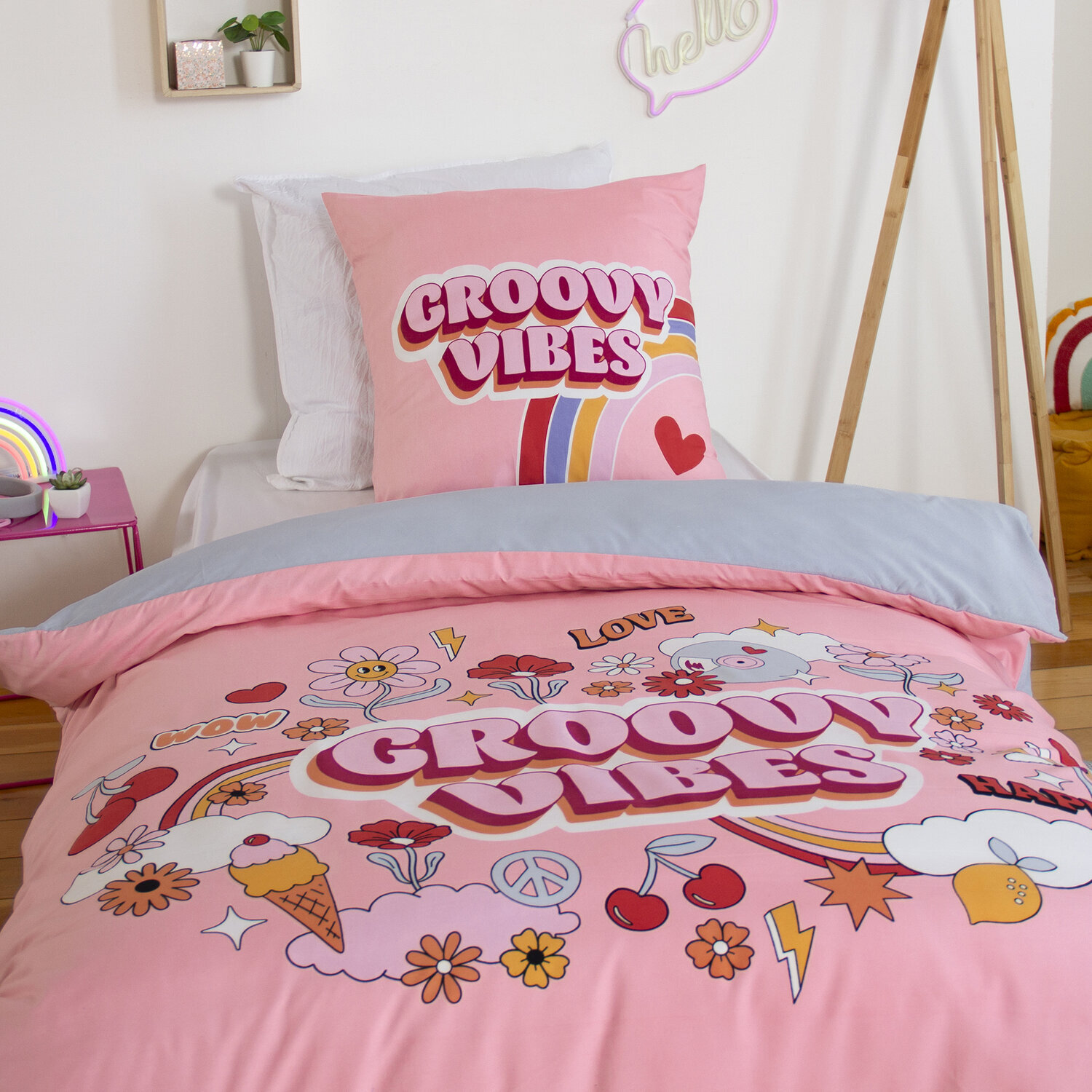 Parure de lit enfant 100% microfibre - groovy vibes