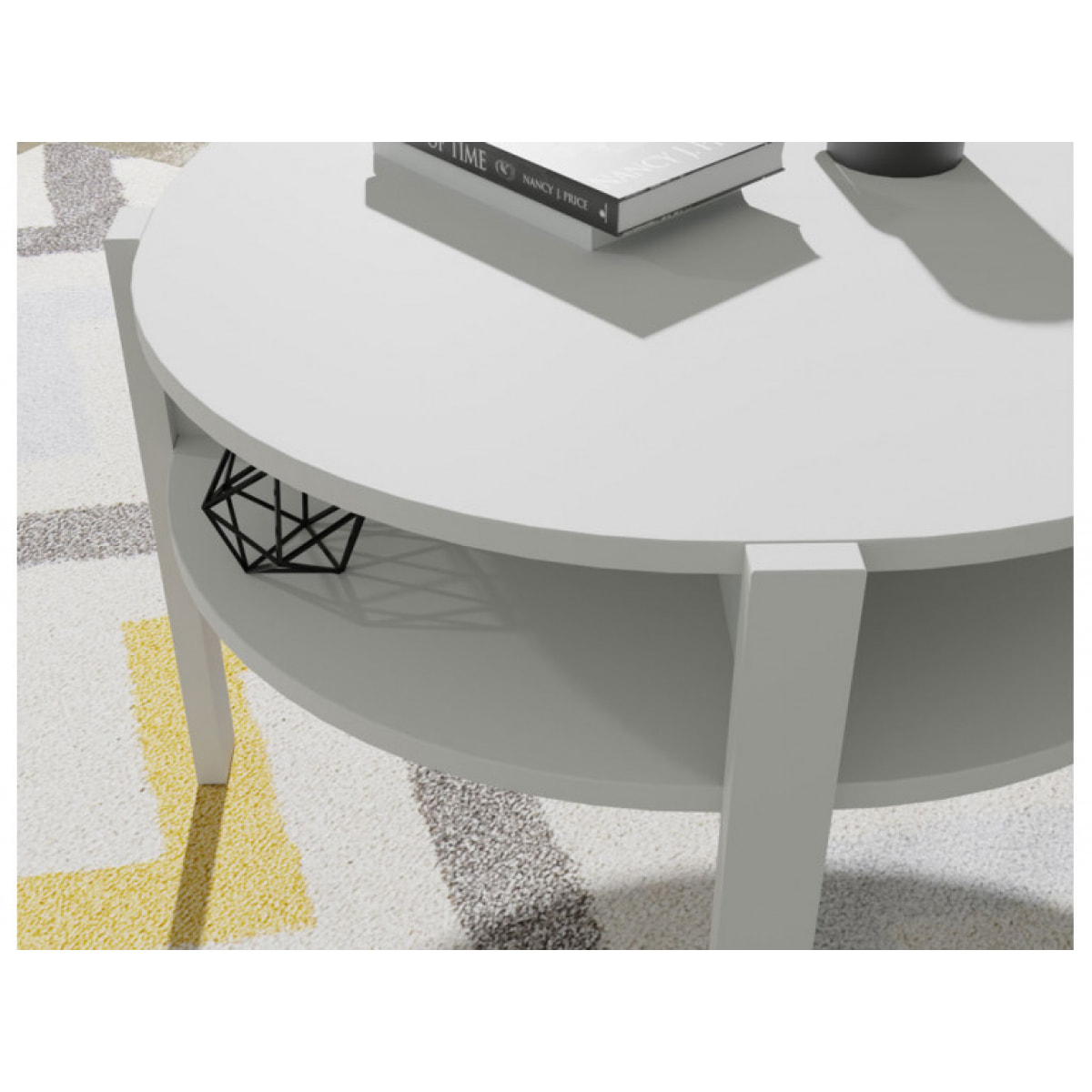 Table basse ronde en bois avec niches - 5 coloris - BAGO