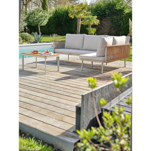 RENZO - Salon bas de jardin 4 places - Grège