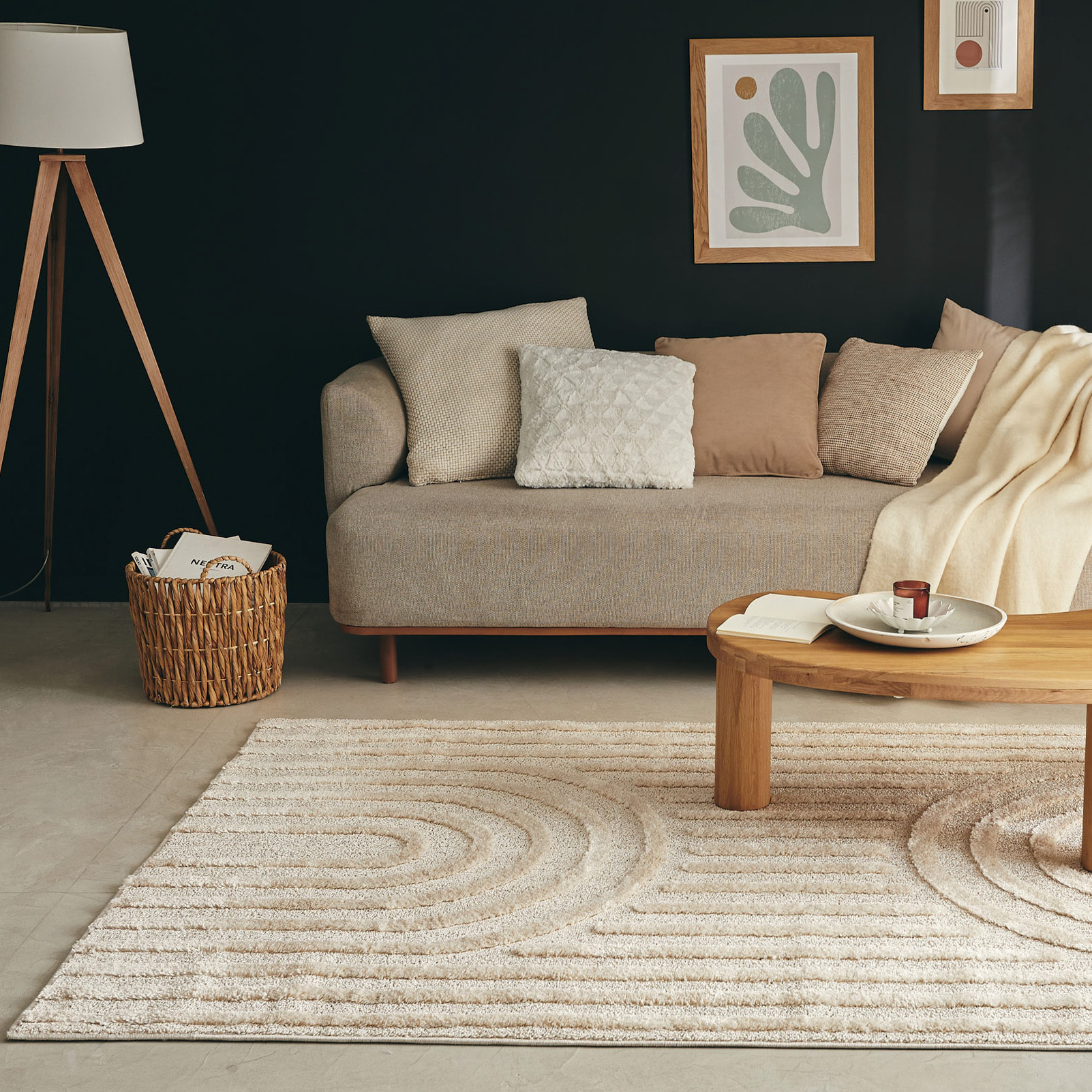 HARMONIE - Tapis motif arc crème